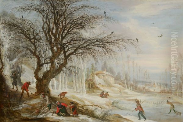 Winter Landscape with Wood Gatherers - view 1