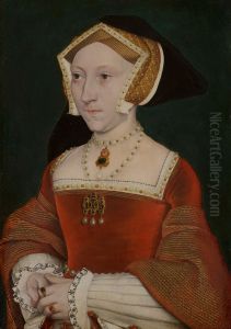 Portret van Jane Seymour (1509?-1537) by Hans Holbein the Younger