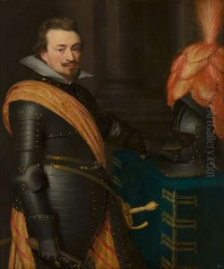 Portrait von Jan III (1583-1638), Graf von Nassau-Siegen by Jan Van Ravesteyn
