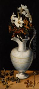 Narcissi, Periwinkle and Violets in a Ewer Narcissi, Periwinkle and Violets in a Ewer