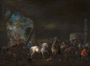 'The Arrival at the Stable' by Philips Wouwerman