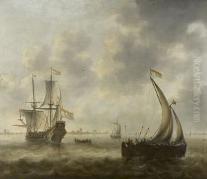 View of Ships on a River by Jacob Adriaensz Bellevois