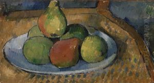 Plate of Fruit on a Chair (Assiette de fruits sur une chaise) by Paul Cezanne