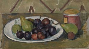 Plate with Fruit and Pot of Preserves (Assiette avec fruits et pot de conserves) by Paul Cezanne