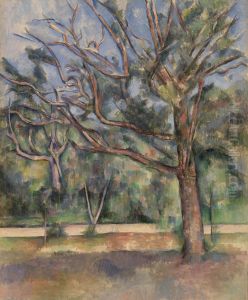 Trees and Road (Arbres et route) by Paul Cezanne