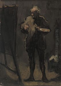 The Painter in Front of His Painting (Le Peintre devant son tableau) by Honore Daumier