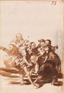 Old People Singing and Dancing by Francisco Goya Fuendetodos