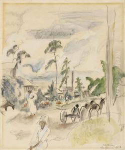Landscape with Figures, Miami by Jules Pascin