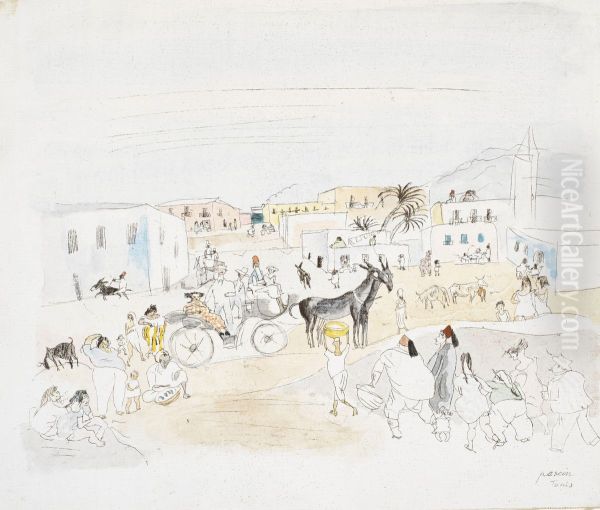 Landscape with Carriage and Figures, Tunis - view 1