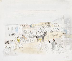 Landscape with Carriage and Figures, Tunis