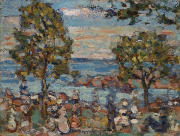 Beach Scene with Two Trees - view 1