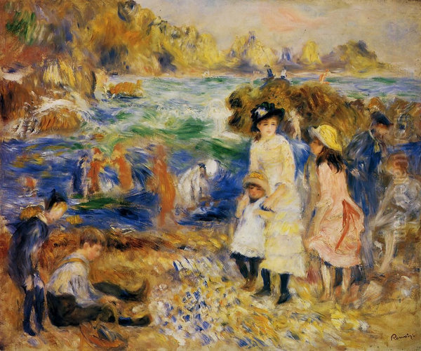 Children on the Seashore, Guernsey (Enfants au bord de la mer a Guernesey) - view 1
