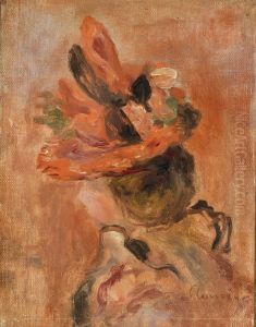 Woman's Head with Red Hat by Pierre Auguste Renoir