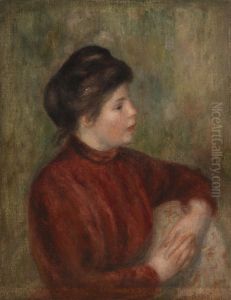 Woman Leaning on a Chair (Femme appuyee sur une chaise) by Pierre Auguste Renoir