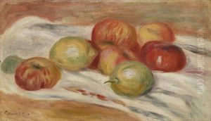 Apples and Lemons on a Cloth (Pommes et citrons sur une nappe) by Pierre Auguste Renoir