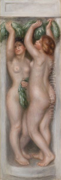 Caryatids (Cariatides); also called Deux baigneuses (panneau decoratif) - view 1