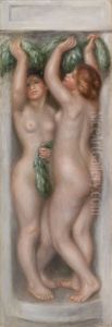 Caryatids (Cariatides); also called Deux baigneuses (panneau decoratif)