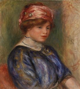 Young Woman in Blue, Bust (Jeune femme en corsage bleu, buste) by Pierre Auguste Renoir