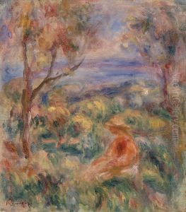 Seated Woman with Sea in the Distance (Femme assise au bord de la mer) by Pierre Auguste Renoir