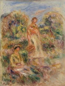 Standing Woman and Seated Woman in a Landscape (Une femme debout et une femme assise dans un paysage) by Pierre Auguste Renoir