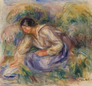 Woman in Blue Skirt (Femme en jupe bleue) by Pierre Auguste Renoir