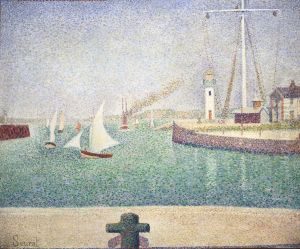 Entrance of The Port of Honfleur (Entree du port d'Honfleur) by Georges Seurat
