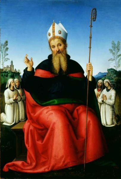 St. Augustine with the Confraternity of Perugia - view 1