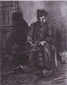 Sitting Peasant weaving basket