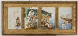 Vainamoinen spelar by Akseli Valdemar Gallen-Kallela