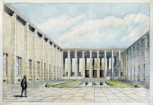 View of the National Museum in Warsaw. by Bronislaw Gembarzewski