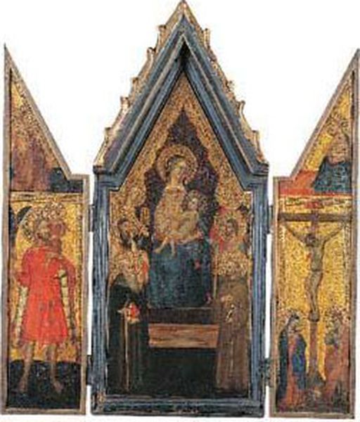 La Vierge A L'enfant En Trone Entre Quatre Saints (saint Antoine Abbe, Saint Barthelemy, Saint Francois D'assise, Saint Jacques Le Majeur) Et Deux Saintes (sainte Catherine Et Sainte Marguerite) - view 1