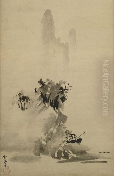 Haboku-Sansui, splashed-ink style landscape - view 1