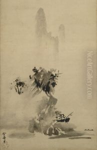Haboku-Sansui, splashed-ink style landscape by Sesshu Toya