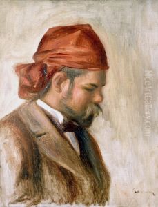 Vollard avec un foulard rouge by Pierre Auguste Renoir
