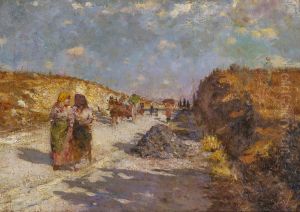 Market day, Rome by Girolamo P. Nerli