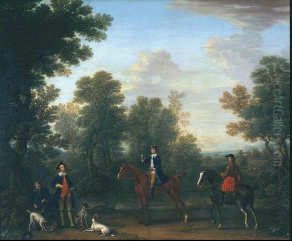 George Henry Lee, 3rd Earl of Litchfield, and his Uncle the Hon. Robert Lee, Subsequently 4th Earl of Litchfield, Shooting in 'True Blue' Frock Coats - view 1
