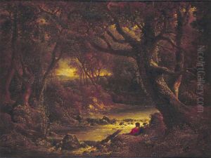 Landscape, with Jacques and the Wounded Stag by Sir George Beaumont, 7th Baronet