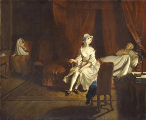 Pamela in the Bedroom with Mrs Jewkes and Mr B. by Joseph Highmore