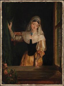 A Dutch Girl ('The Window') by Gilbert Stuart Newton