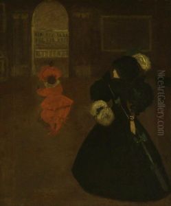 Masked Woman with a White Mouse by Aubrey Beardsley