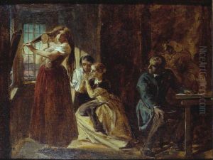 Study for 'Invention of the Combing Machine' by Alfred Elmore