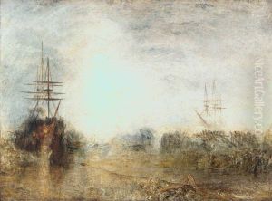 Whalers (Boiling Blubber) Entangled in Flaw Ice, Endeavouring to Extricate Themselves by J. M. W. Turner