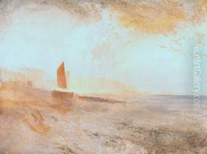 Brighton Beach, with the Chain Pier in the Distance, from the West by J. M. W. Turner