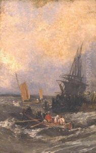 Shipping by a Breakwater by J. M. W. Turner