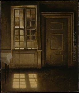 Interior, Sunlight on the Floor by Vilhelm Hammershoi