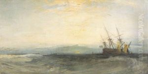 A Ship Aground, Yarmouth; Sample Study by J. M. W. Turner