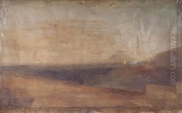 Extensive Landscape with River or Estuary and a Distant Mountain - view 1