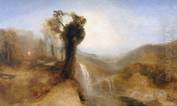 Southern Landscape with an Aqueduct and Waterfall - view 1