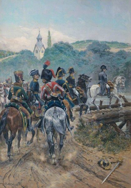 Napoleon Crossing the Bridge to Lobau Island - view 1