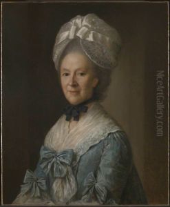 Portrait of a Lady in a Blue Dress, possibly Mrs Mary Barnardiston by Nathaniel Hone